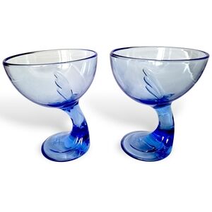 Bormioli Rocco Jerba Blue Stemmed Glasses Set of 2 – Made in Italy